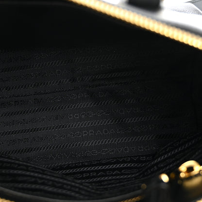 Prada Glace Calfskin Embossed Logo Tote Black 5 of 11