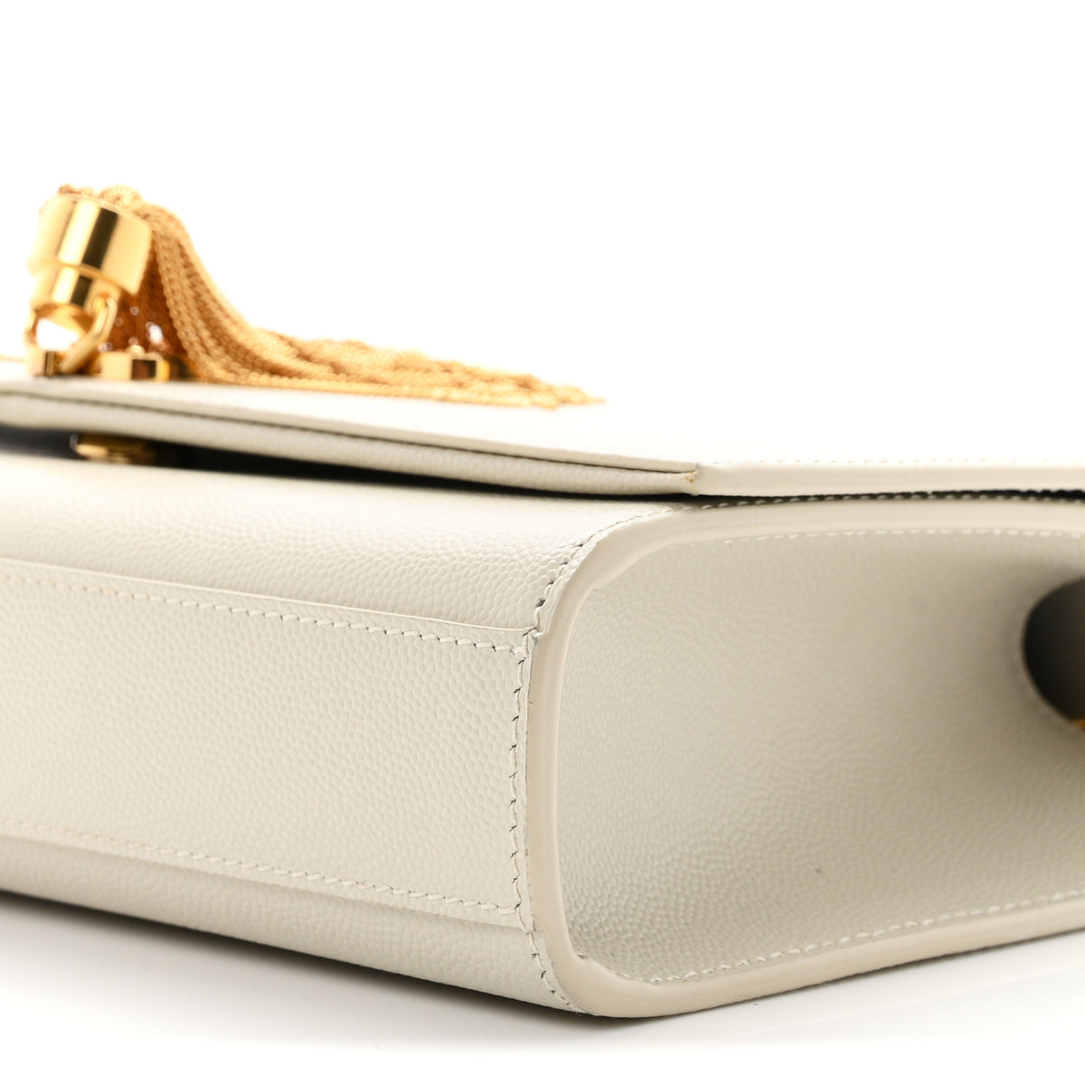 Grain De Poudre Calfskin Medium Classic Monogram Kate Tassel Satchel Crema Soft