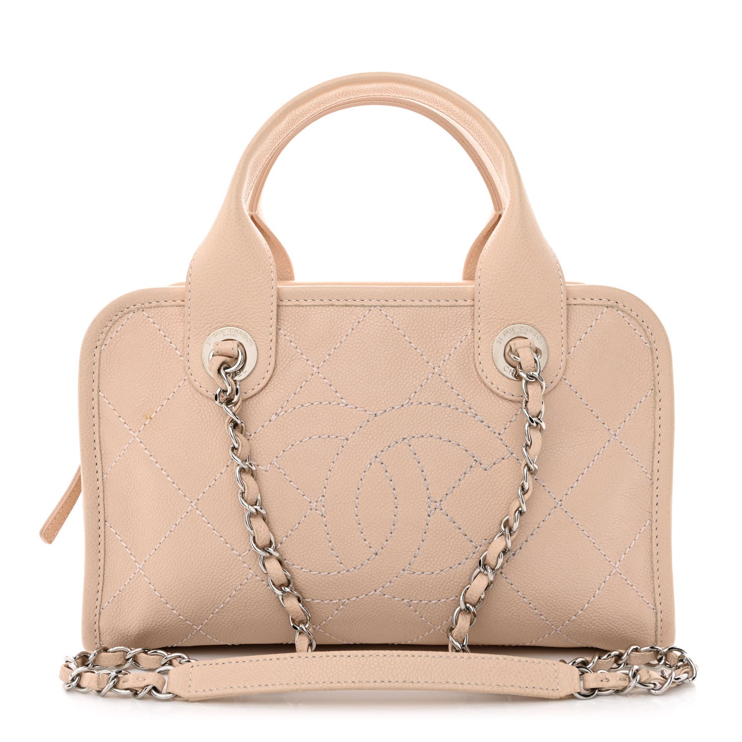 Chanel Caviar Quilted Small Deauville Bowling Bag Light Pink 1 of 11