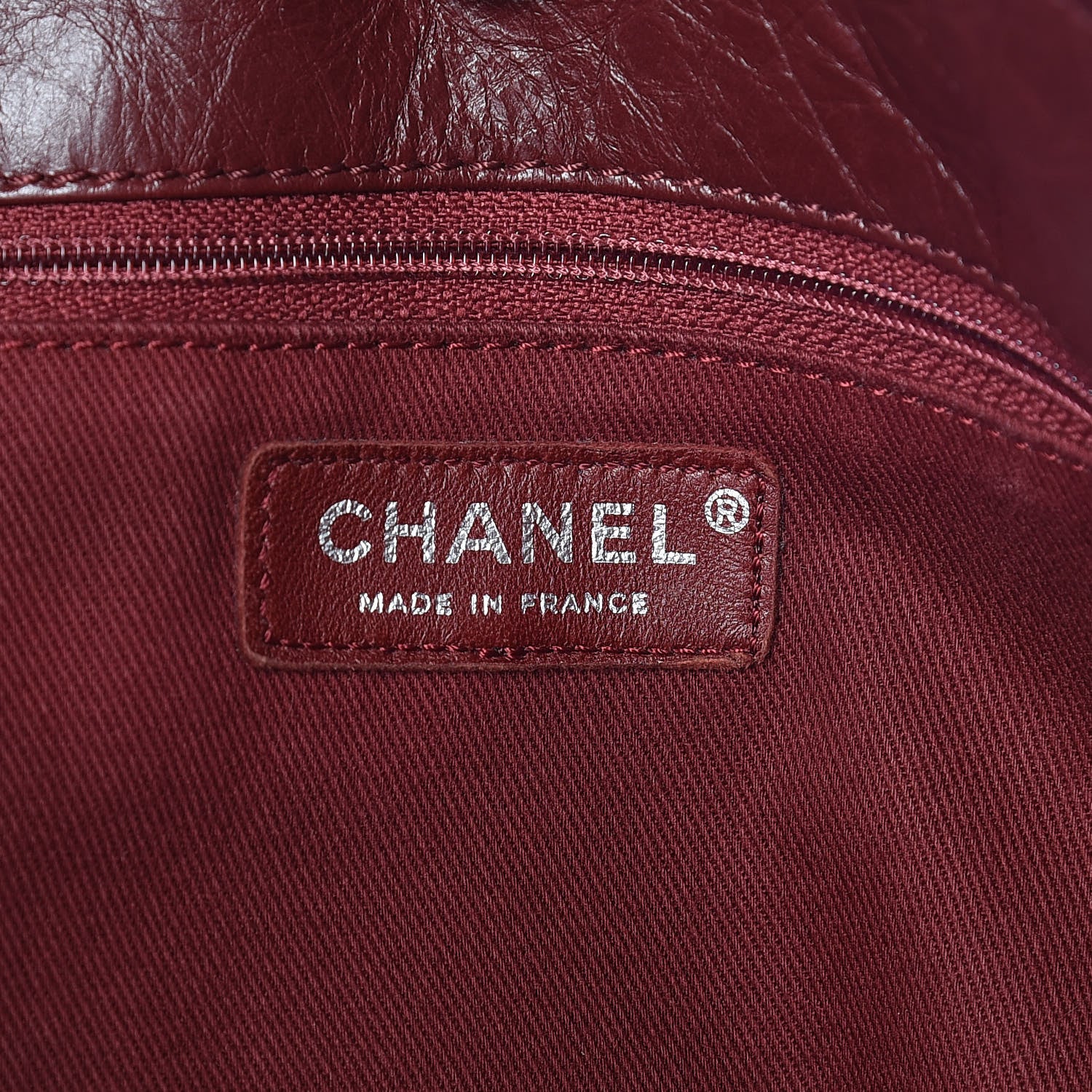 Chanel Aged Calfskin Large Shopping In Moscow Tote Burgundy 8 of 13