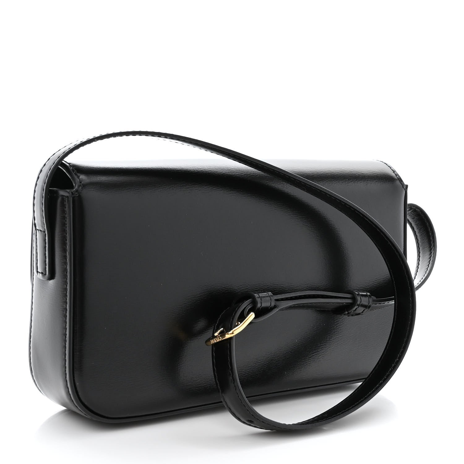 Celine Shiny Calfskin Triomphe Shoulder Bag Black 3 of 13
