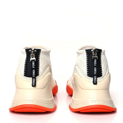 Fendi Technical 3D Mesh Womens FFluid Zip Up Sneakers 40 White Latte Ruggine 5 of 10