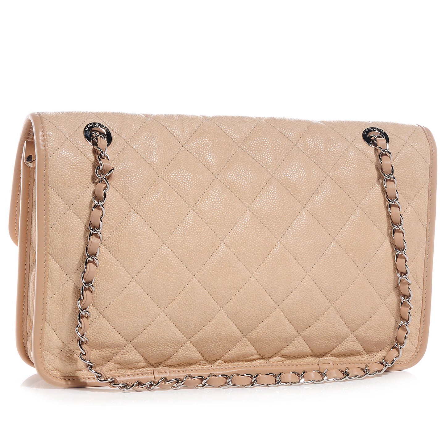 Caviar French Riviera Large Flap Beige
