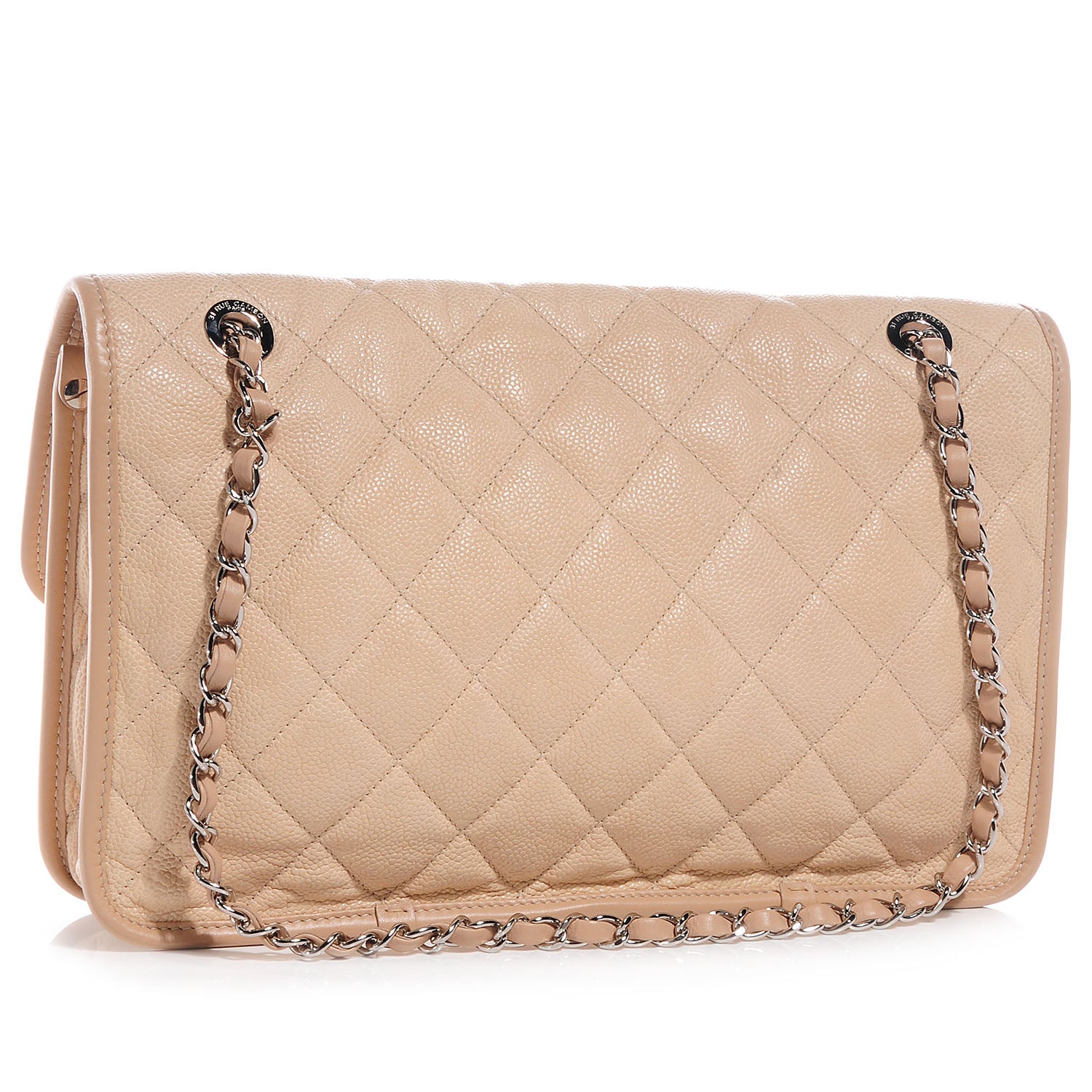 Chanel Caviar French Riviera Large Flap Beige 3 of 8