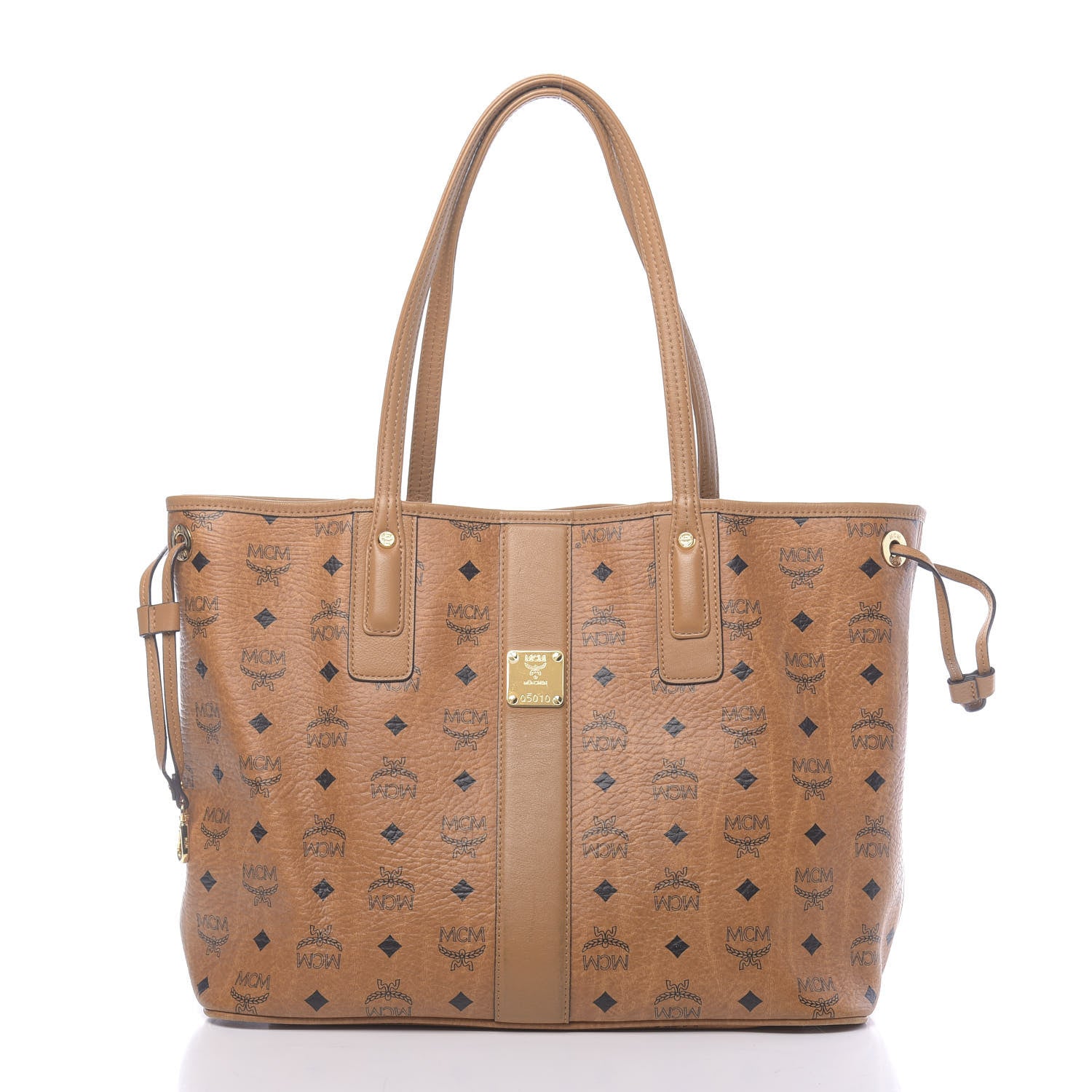 MCM Visetos Medium Liz Reversible Shopper Tote Cognac 3 of 16