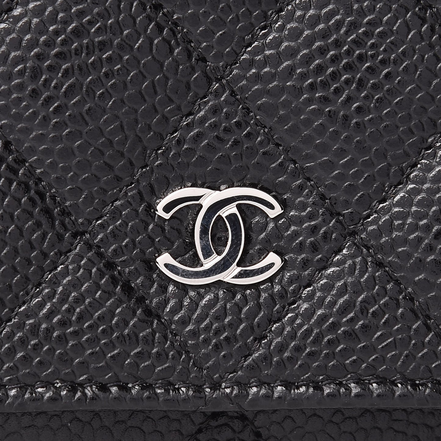 Caviar Quilted Wallet On Chain WOC Black