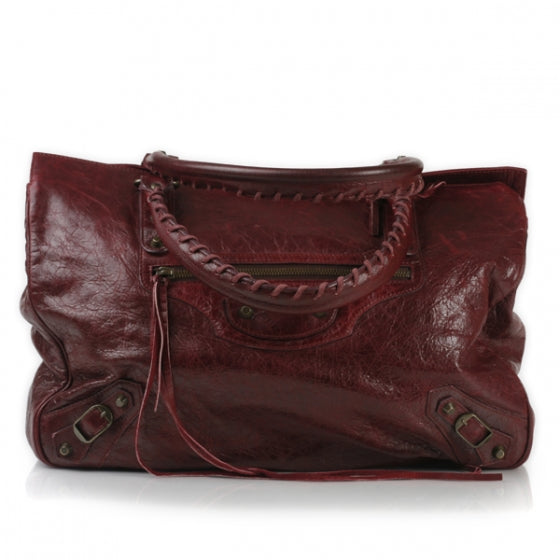 Chevre Shopper Tote Rouge Grenat