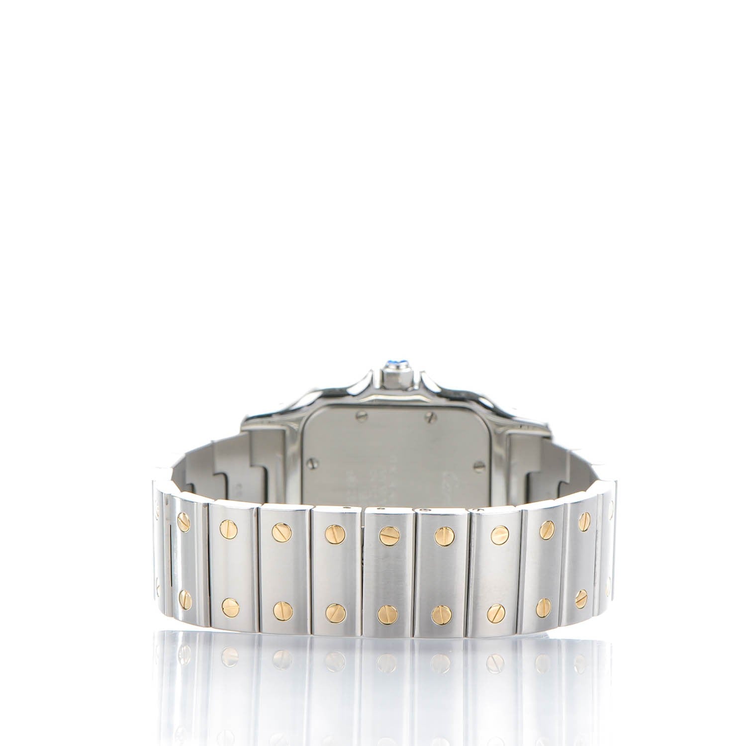 Cartier Stainless Steel 18K Yellow Gold 29mm Santos De Galbee Quartz Watch 7 of 8