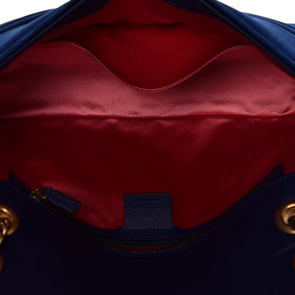 Gucci Velvet Matelasse Medium GG Marmont Shoulder Bag Cobalt Blue 4 of 4