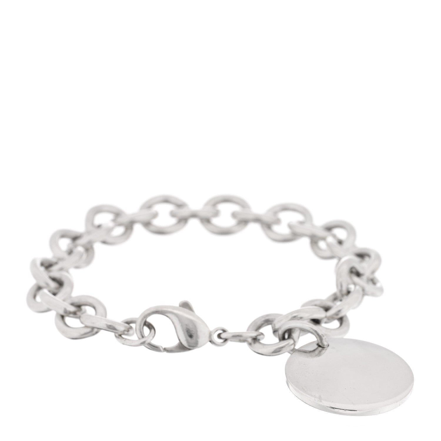 Tiffany Sterling Silver Round Tag Charm Bracelet 1 of 3