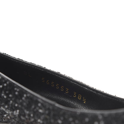 Saint Laurent Glitter Opyum 85 Pumps 38.5 Black 9 of 10
