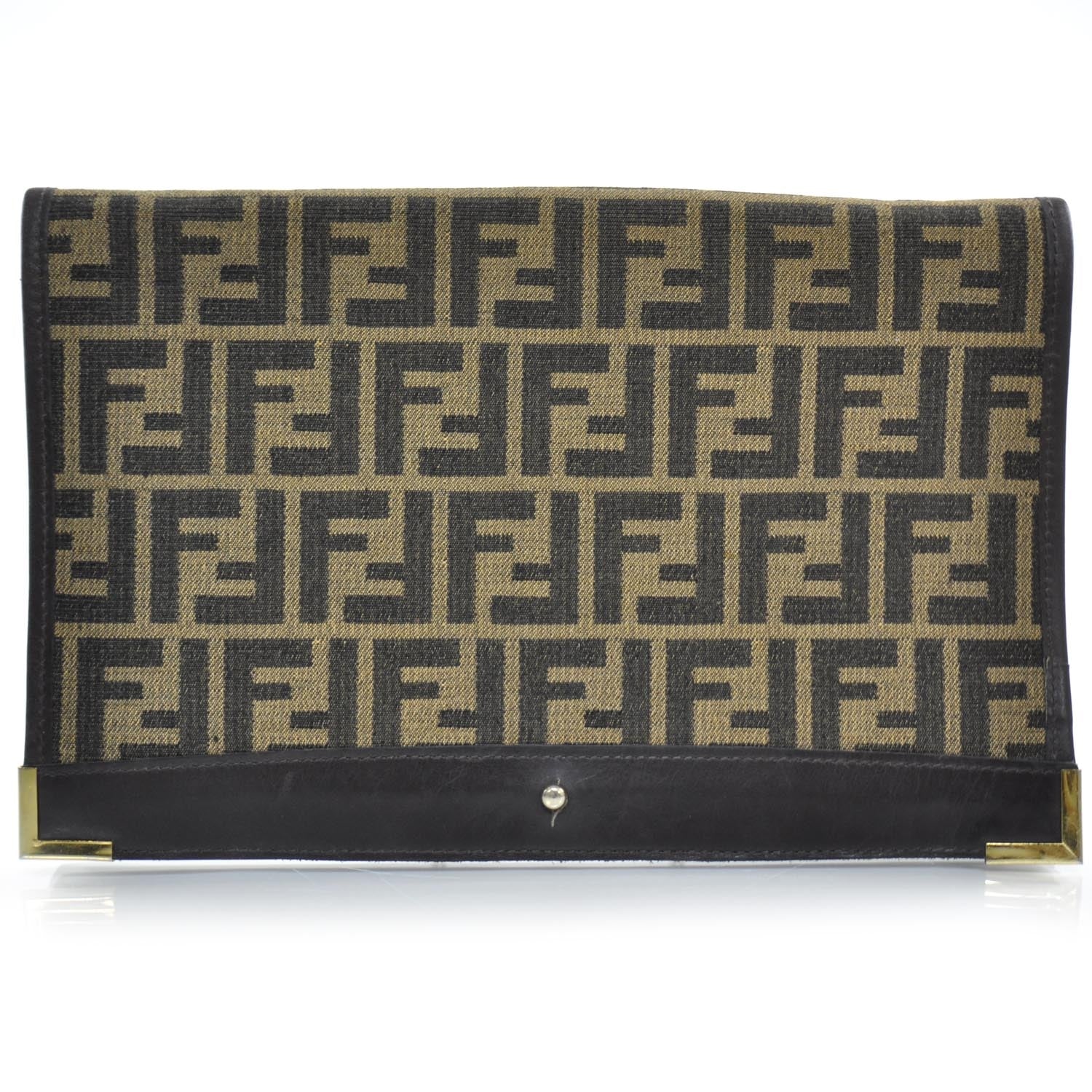 Fendi Zucca El Clasico Clutch Tobacco 1 of 7