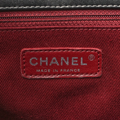 Chanel Metallic Aged Calfskin Quilted Large Pondichery Flap Dark Grey 6 of 10