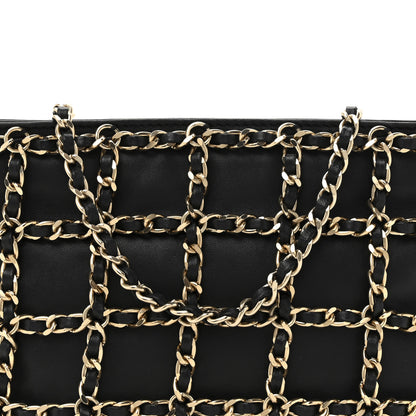 Chanel Lambskin Chain Frame Shoulder Bag Black 15 of 19