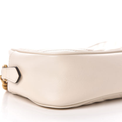Gucci Calfskin Matelasse Small GG Marmont Chain Shoulder Bag White 8 of 11