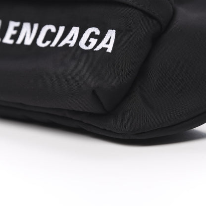 Balenciaga Sport Nylon Logo Embroidered Wheel Beltpack Black 10 of 10