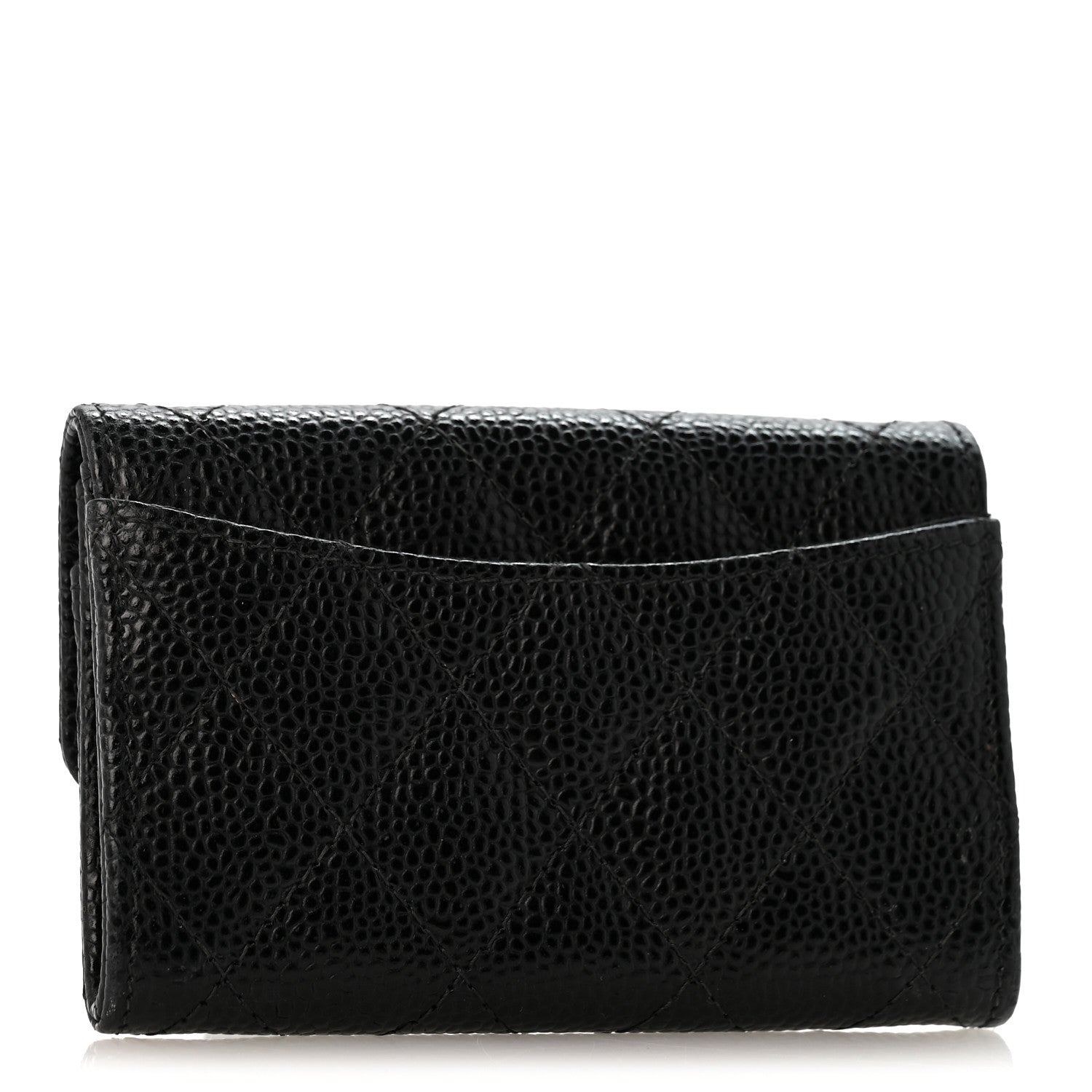 Chanel Caviar Quilted Flap Card Holder Wallet Black 3 of 9