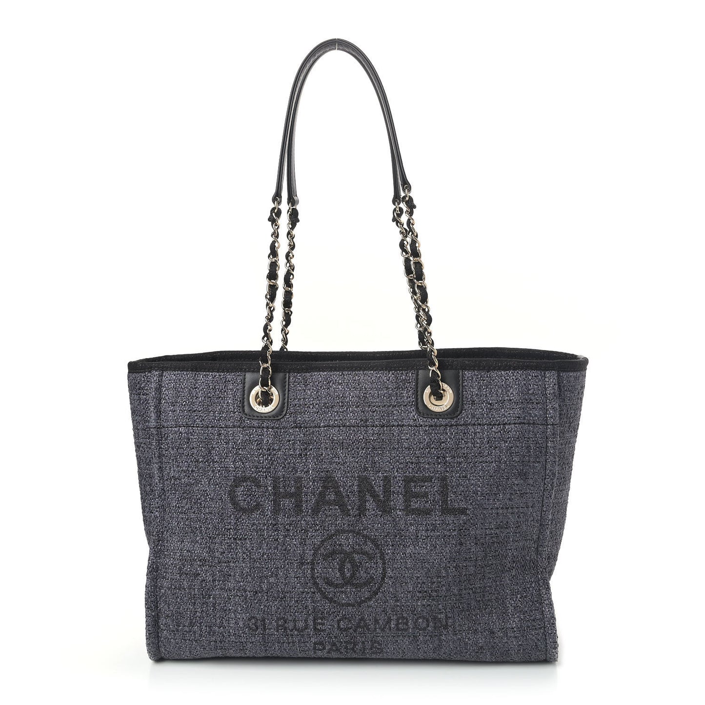Lurex Boucle Small Deauville Tote Black