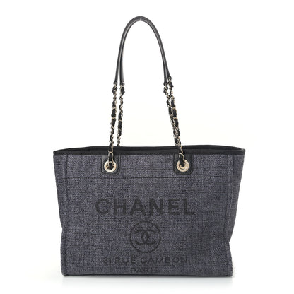 Chanel Lurex Boucle Small Deauville Tote Black 1 of 4