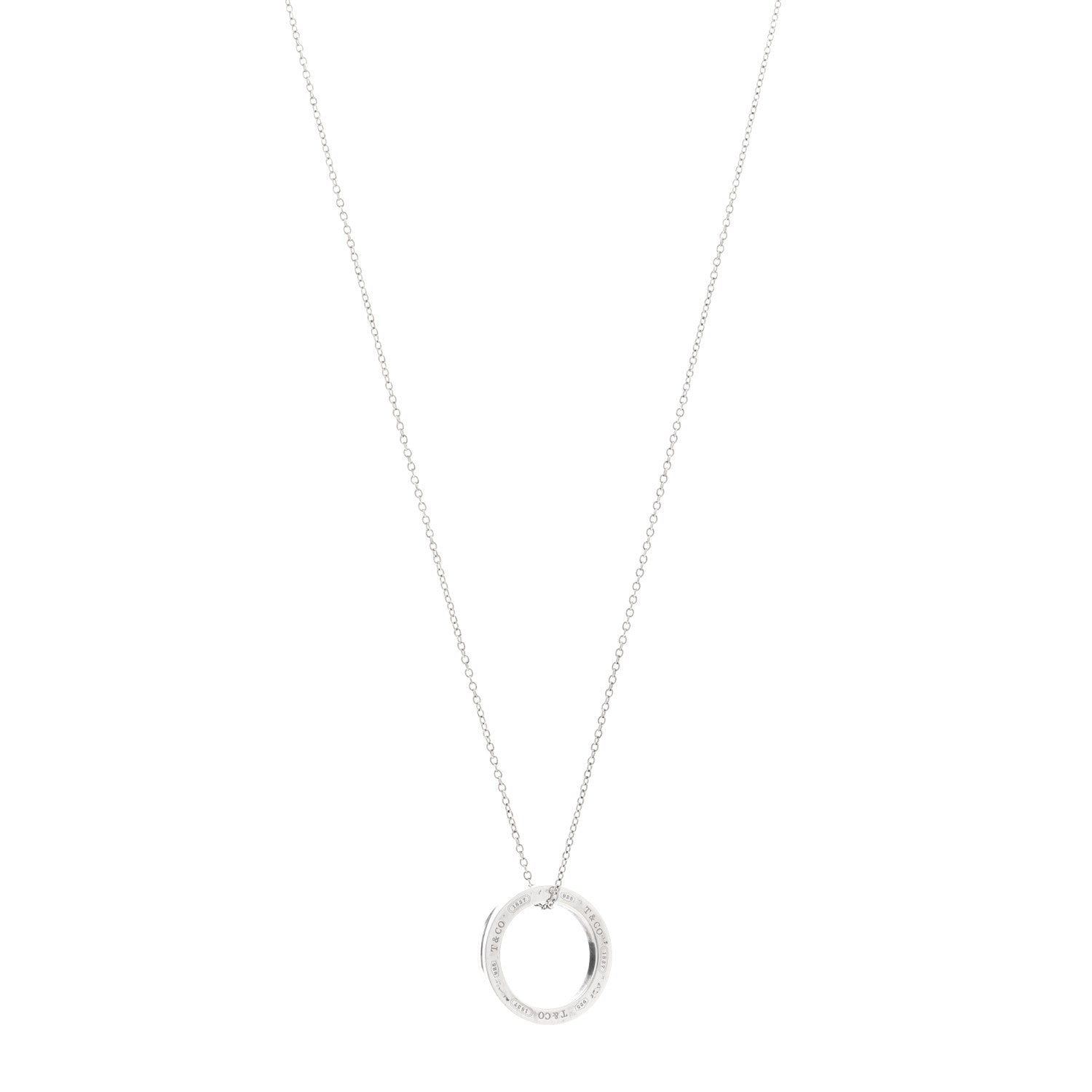 Tiffany Sterling Silver 1837 Circle Pendant Necklace 1 of 5