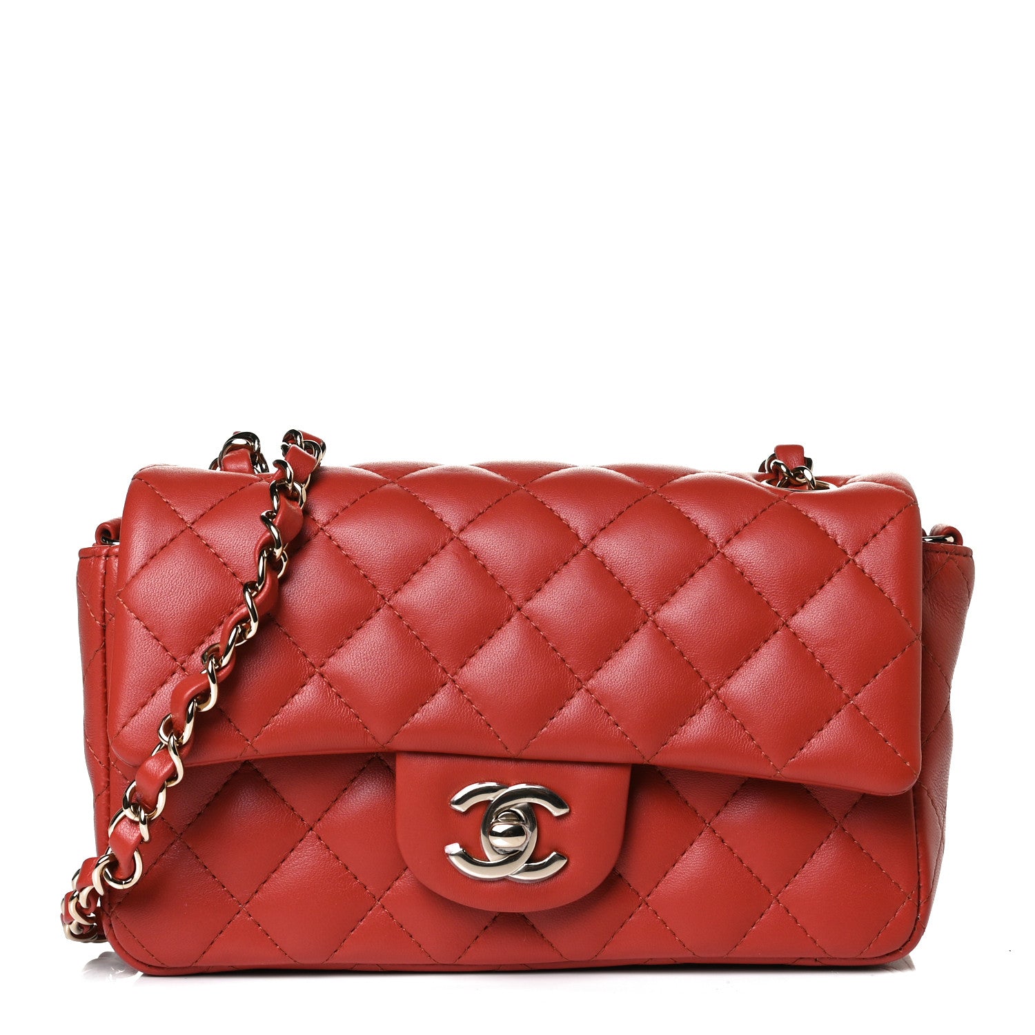 Chanel Lambskin Quilted Mini Rectangular Flap Brown 1 of 12