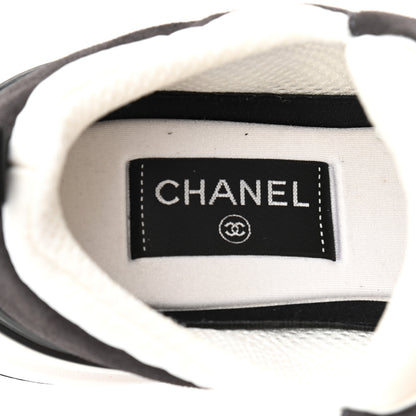 Chanel Nylon Suede Calfskin CC Sneakers 39 White Dark Grey 7 of 8