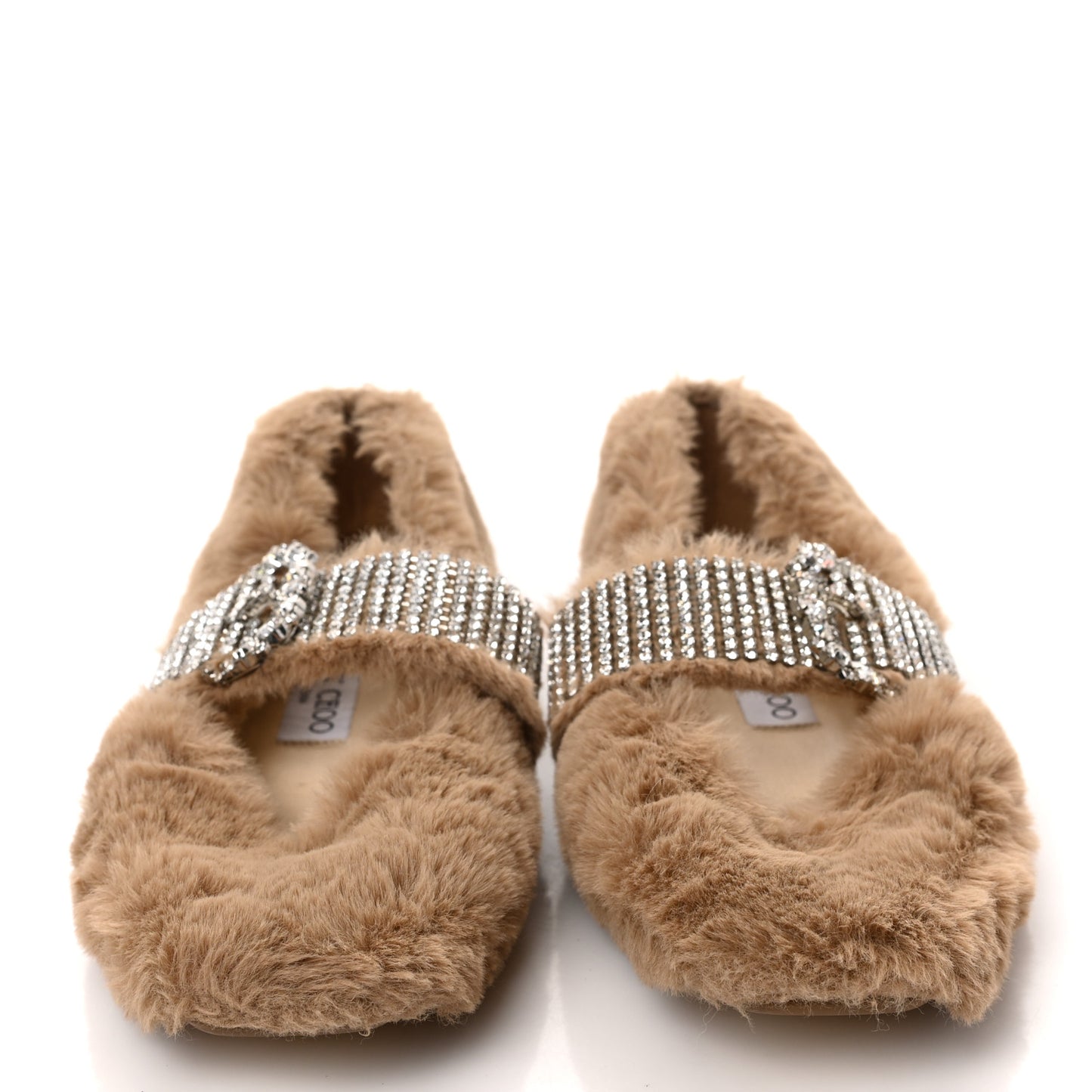 Faux Fur Crystal Krista Flats 36 Teddy