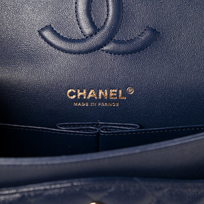Chanel Caviar Quilted Medium Double Flap Navy 6 of 10