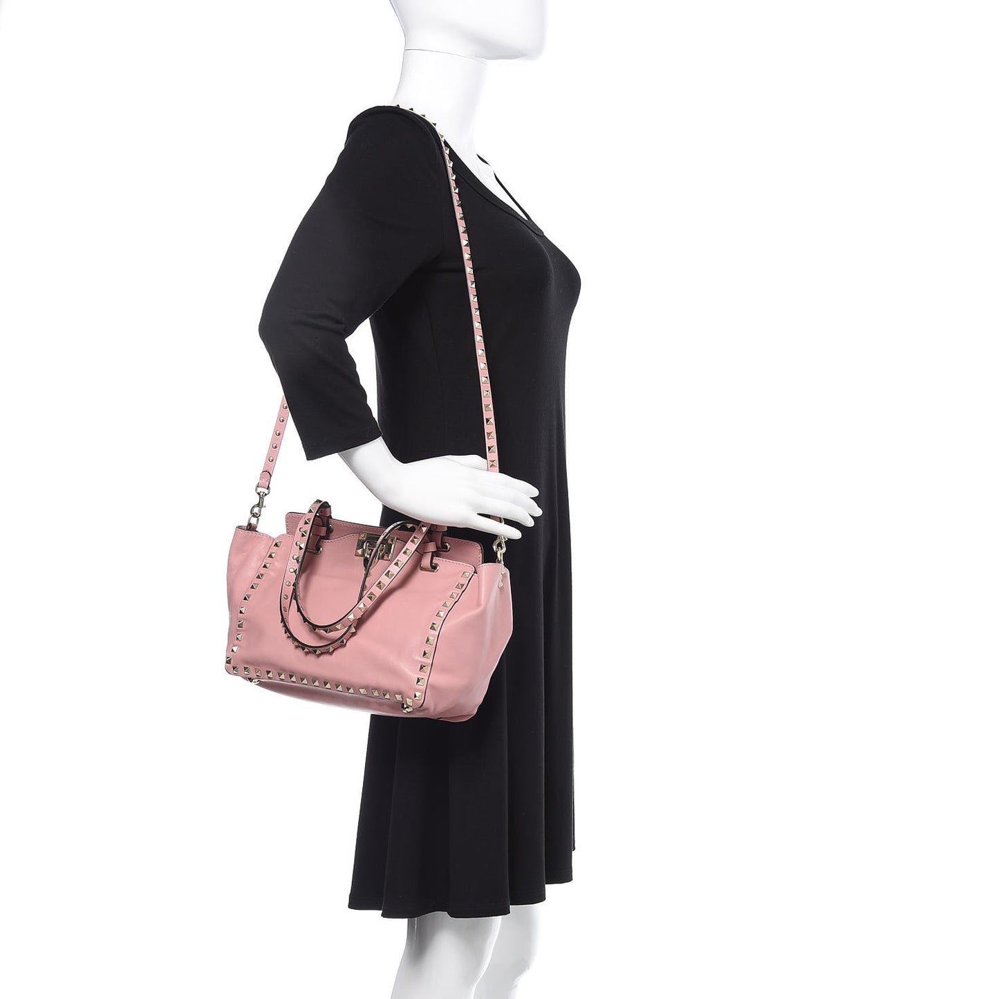 Vitello Small Rockstud Tote Pop Gardenia
