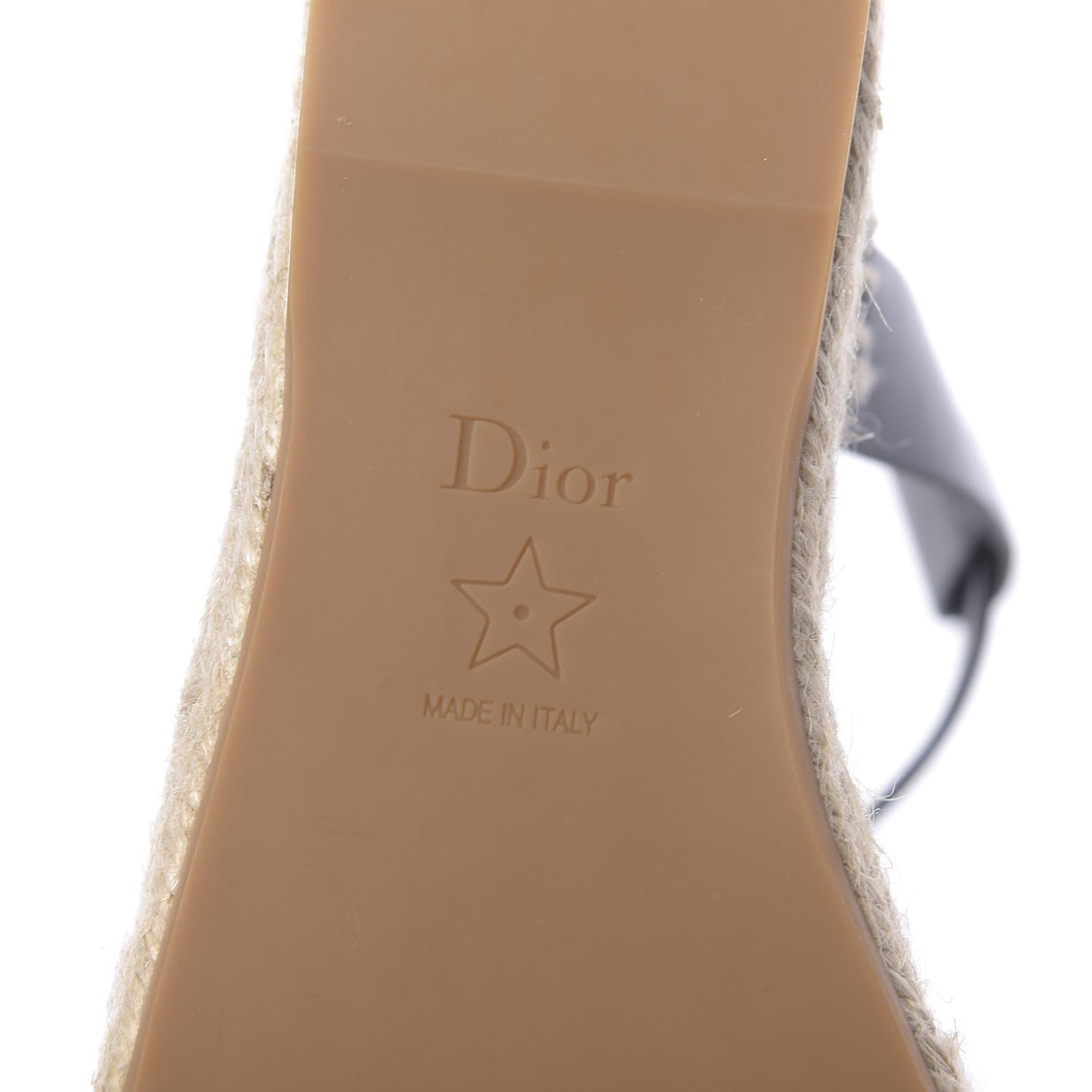 Calfskin D-Dior Espadrille Platform Sandals 37 Black