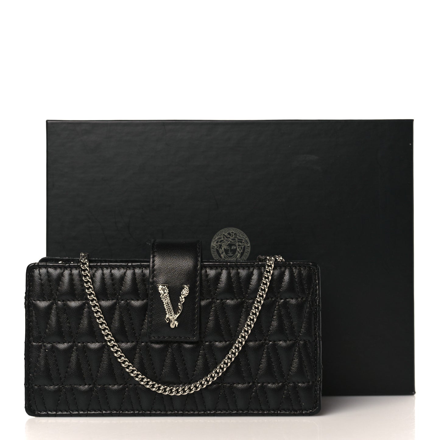 Nappa Quilted Virtus Mini Shoulder Bag Black