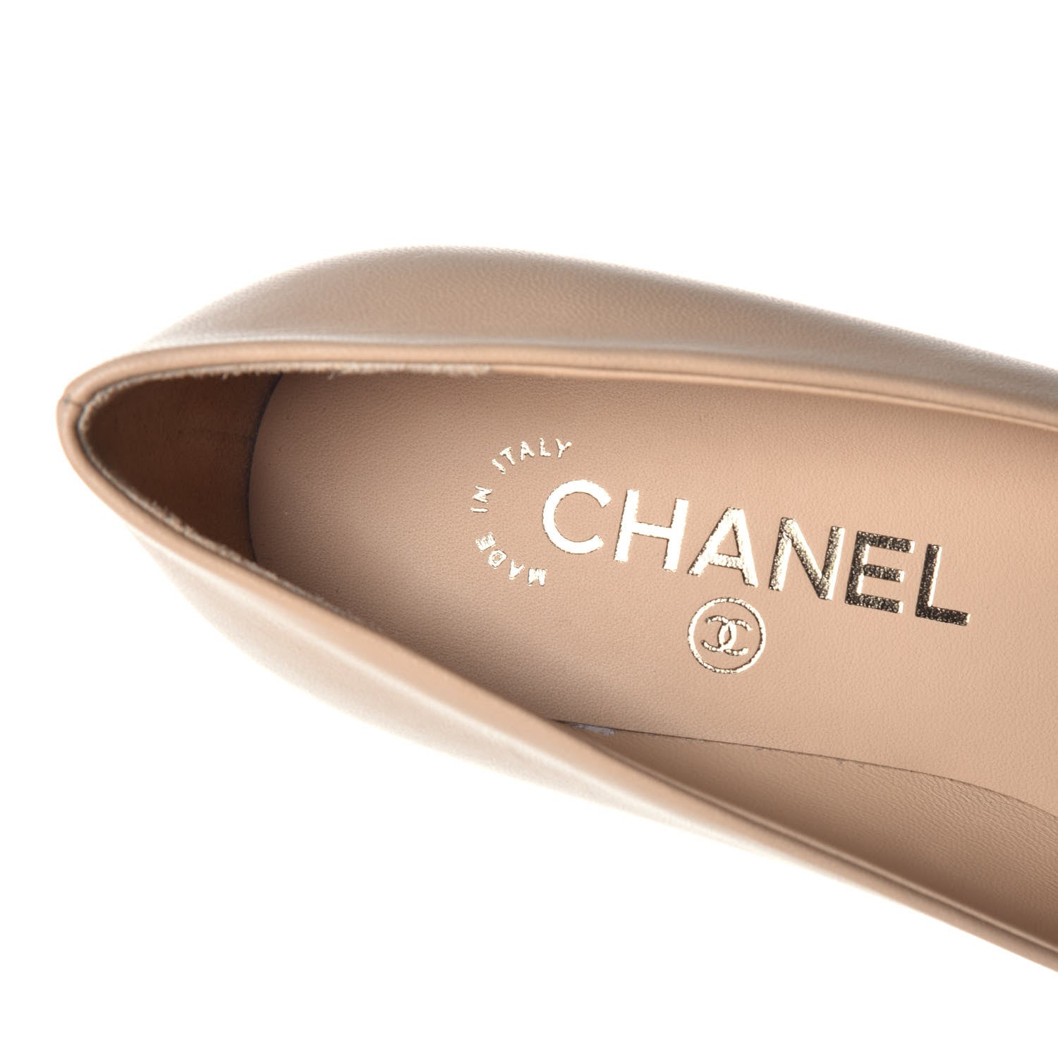 Chanel Lambskin Grosgrain Cap Toe CC Pumps 36.5 Beige Black 7 of 9