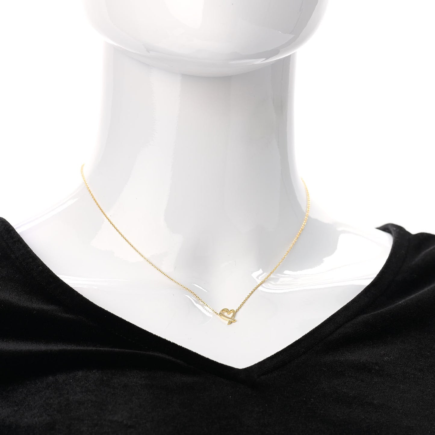 18K Yellow Gold Mini Paloma Picasso Loving Heart Pendant Necklace