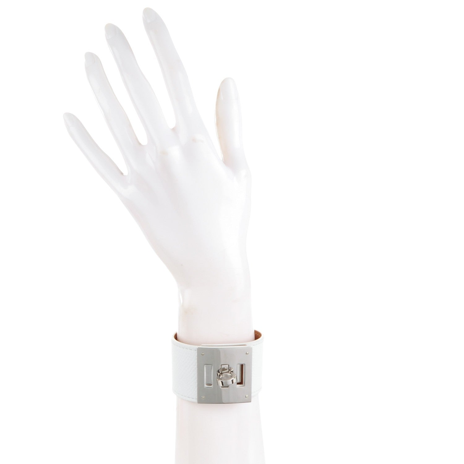 Hermes Epsom Kelly Dog Cuff White 2 of 6