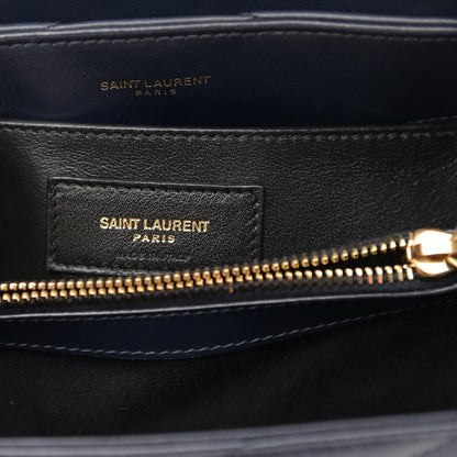 Saint Laurent Calfskin Y Quilted Monogram Small Loulou Chain Satchel Denim Brut 7 of 8