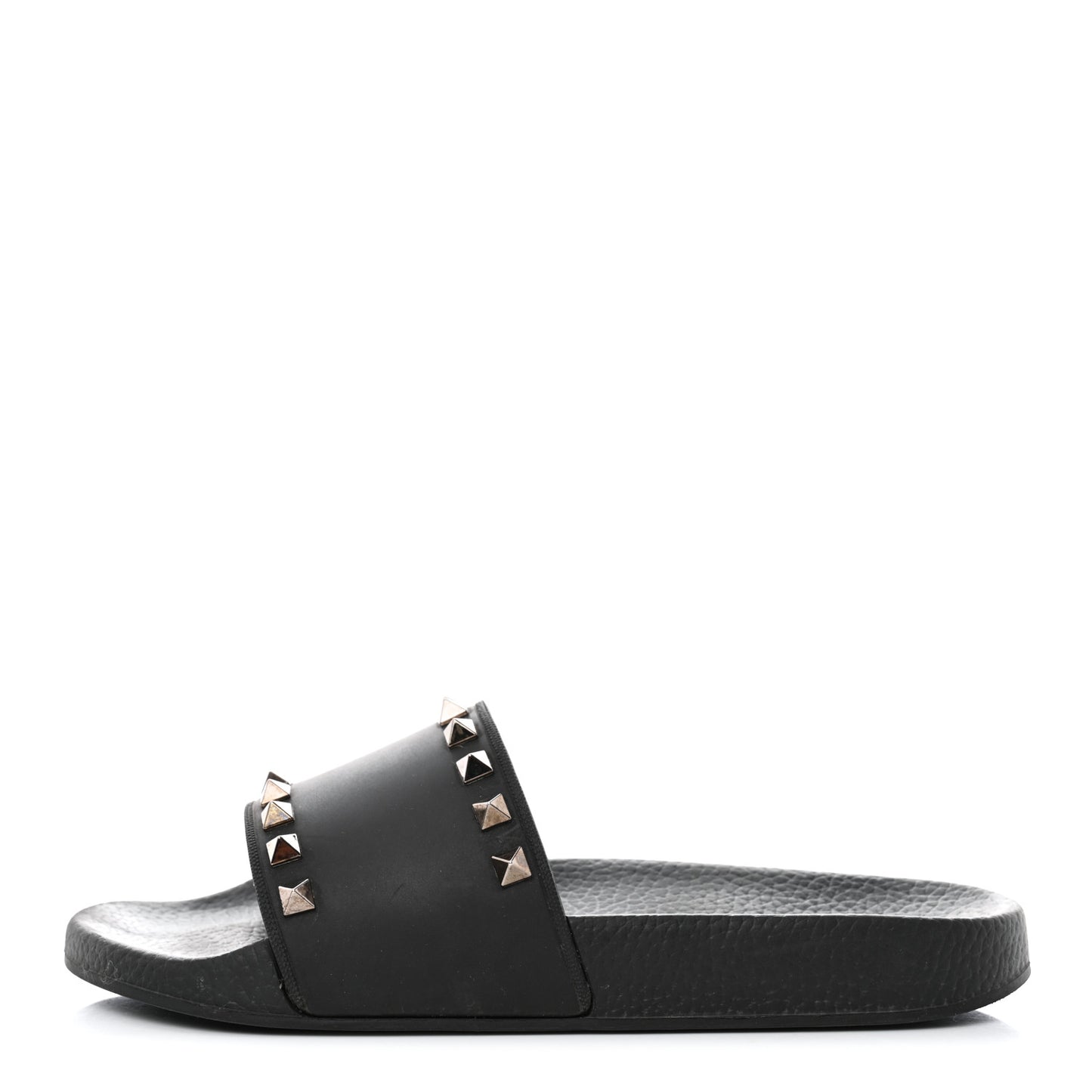 Rubber Rockstud Slide Sandals 37 Black