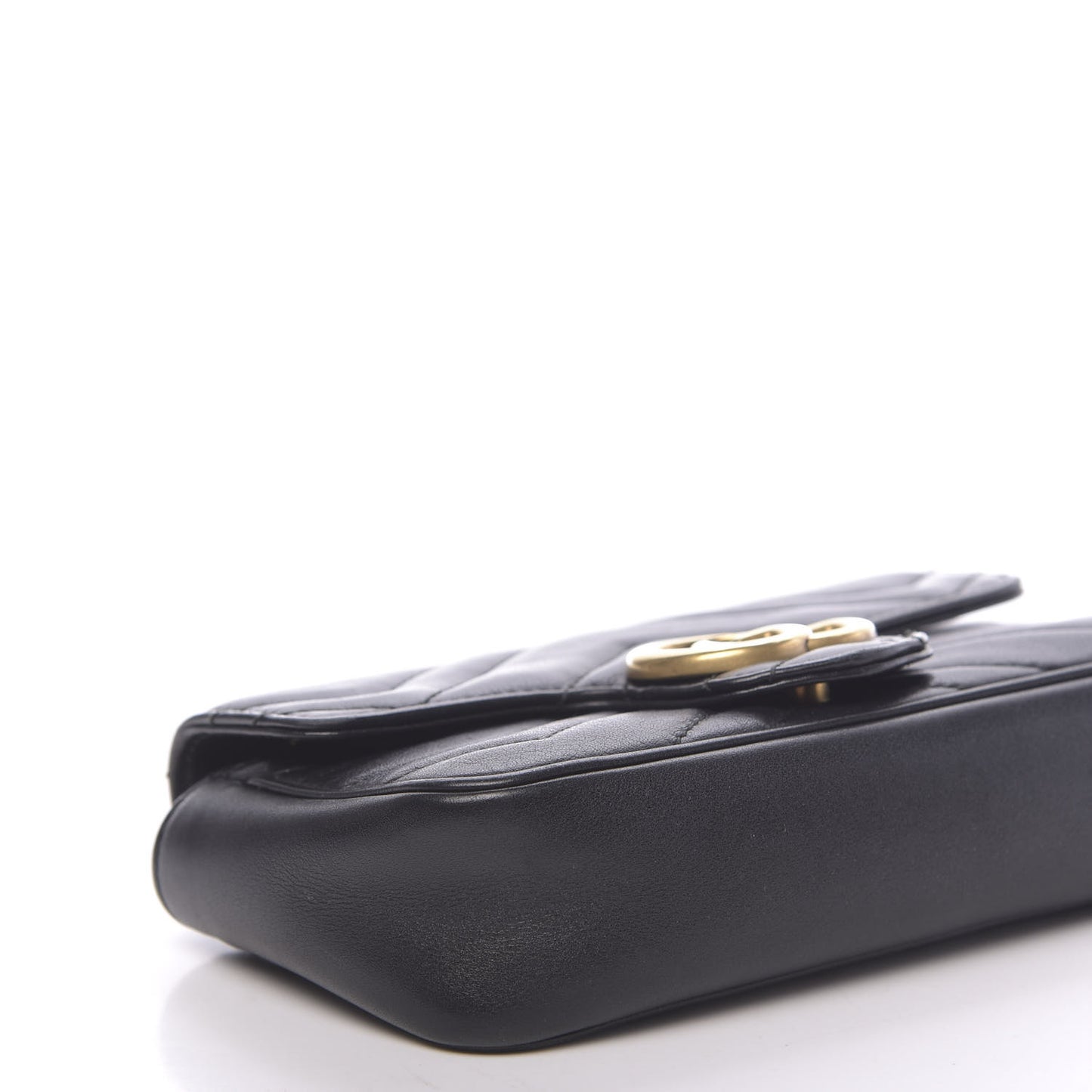 Calfskin Matelasse Super Mini GG Marmont Shoulder Bag Black
