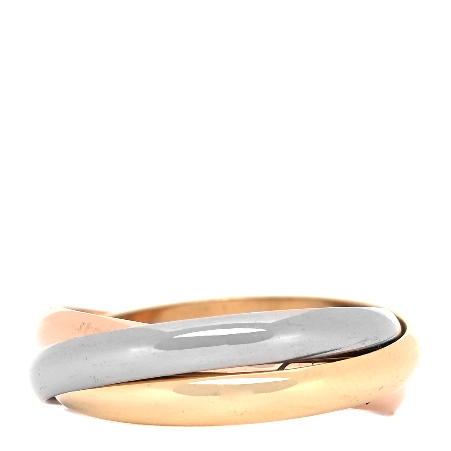 Cartier 18K Pink Yellow White Gold Small Trinity Ring 54 7 1 of 4