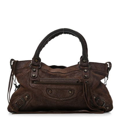 Balenciaga Metallic Craquele Calfskin Classic Hardware First Bronze 3 of 15