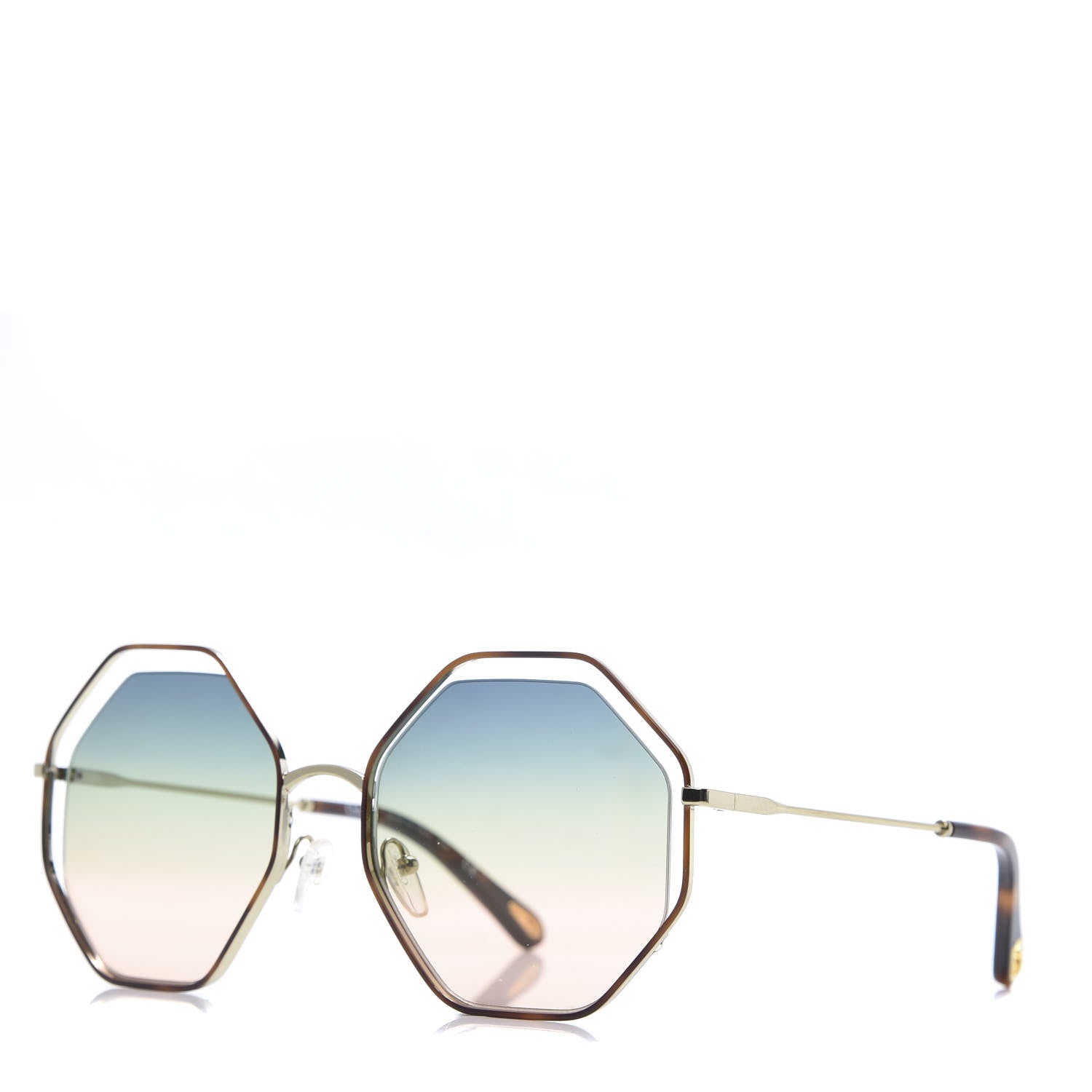 Chloe Poppy Geometric Sunglasses CE132S Havana Brown 1 of 7