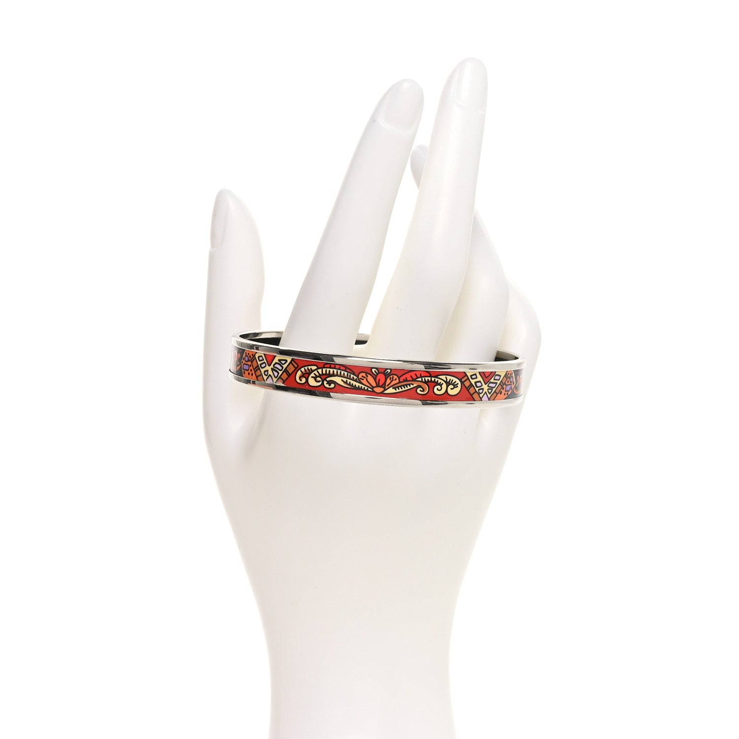 Hermes Enamel Printed Narrow Bracelet 70 2 of 5