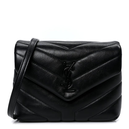 Saint Laurent Calfskin Y Quilted Monogram Monochrome Toy Loulou Crossbody Bag Black 1 of 10