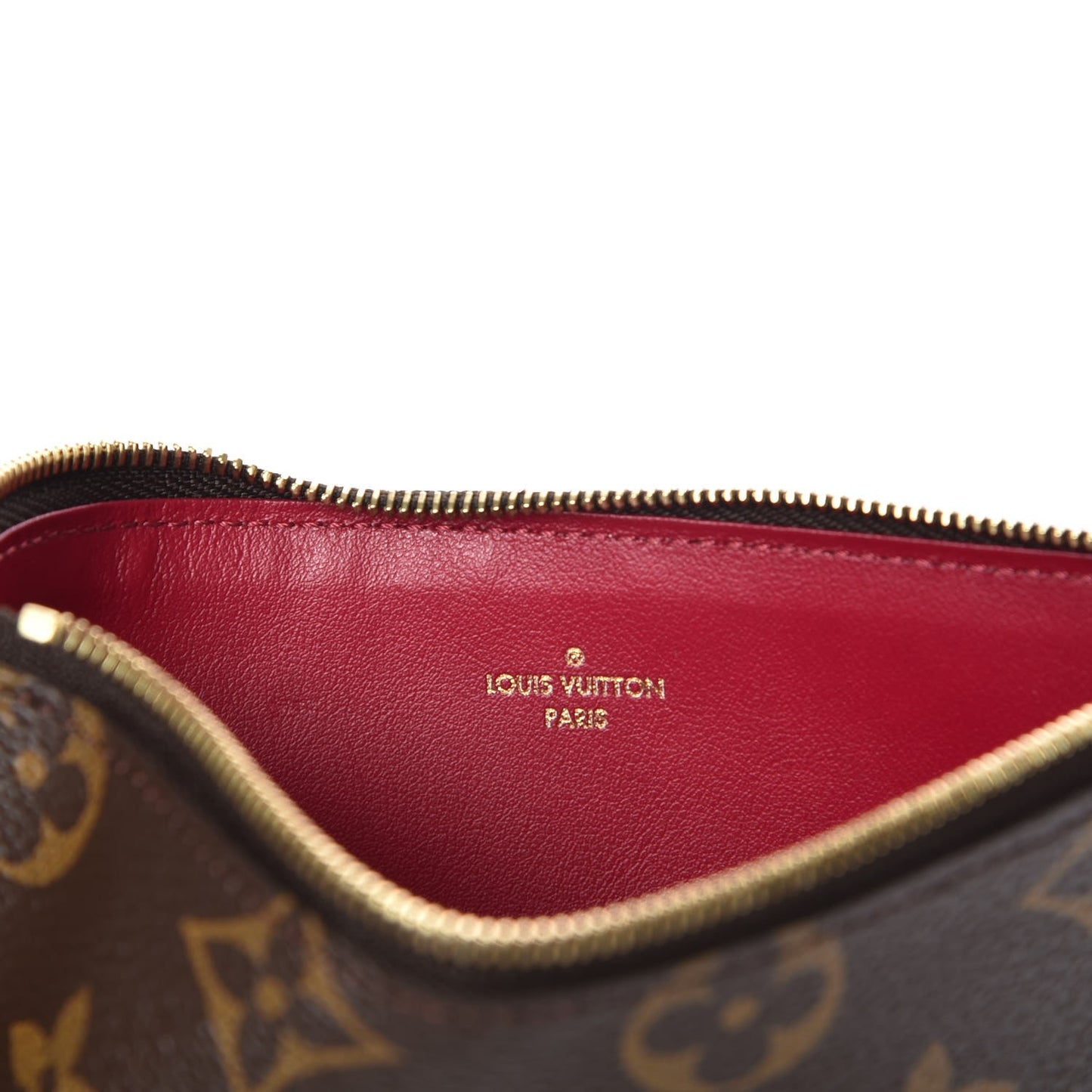 Monogram Felicie Chain Wallet Zippered Insert Fuchsia