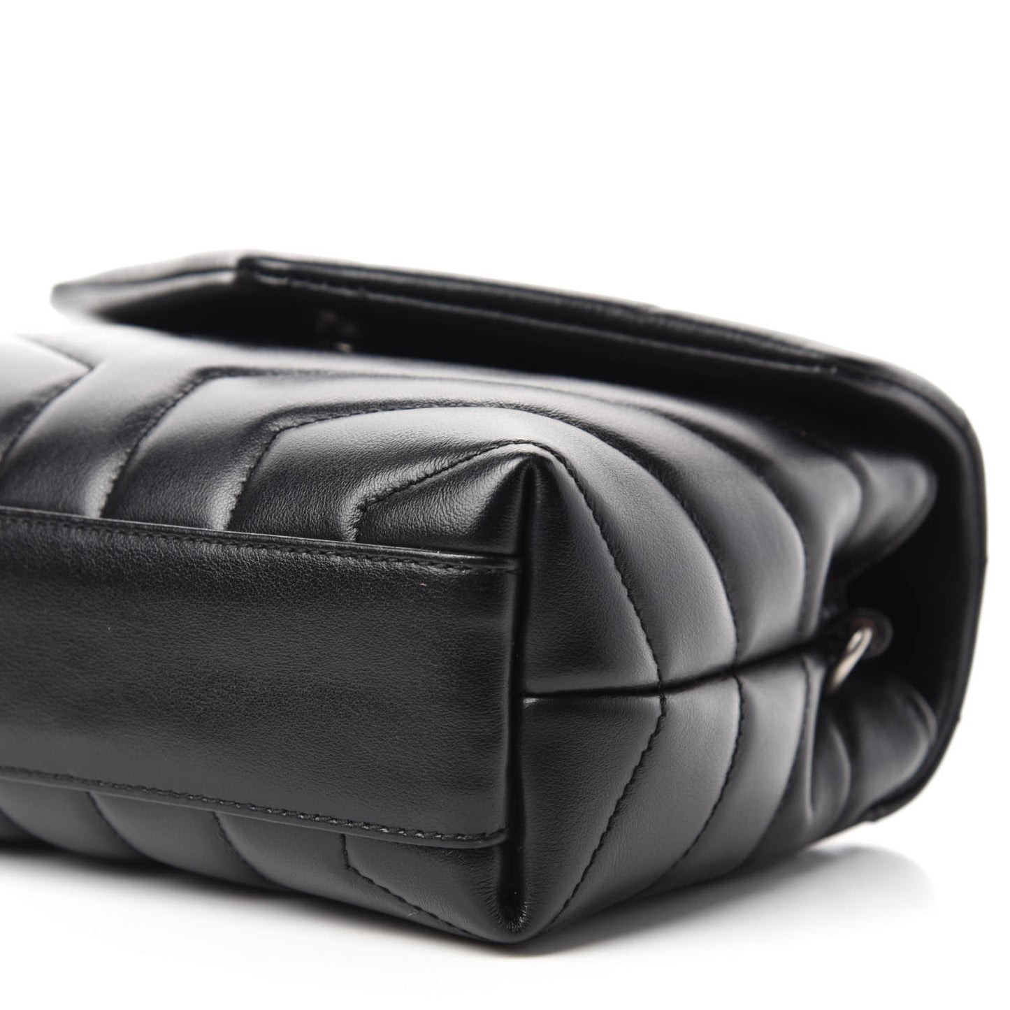 Calfskin Y Quilted Monogram Toy Loulou Crossbody Bag Black