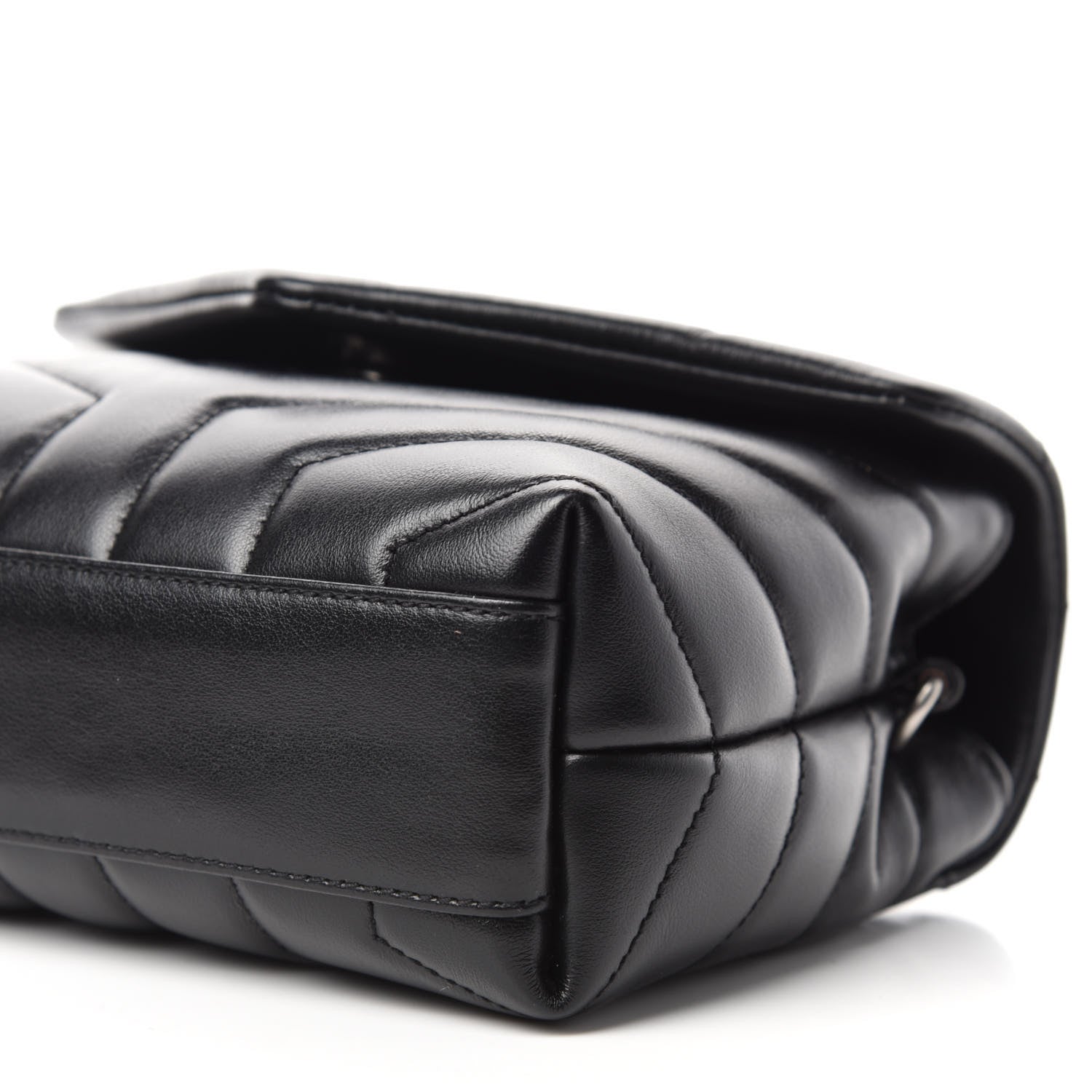 Saint Laurent Calfskin Y Quilted Monogram Toy Loulou Crossbody Bag Black 7 of 12