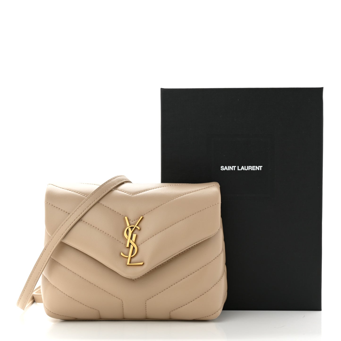 Calfskin Y Quilted Monogram Toy Loulou Crossbody Bag Dark Beige