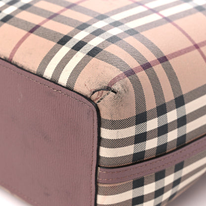 Burberry Grainy Calfskin Haymarket Check Medium Reversible Tote Dusty Pink 9 of 20