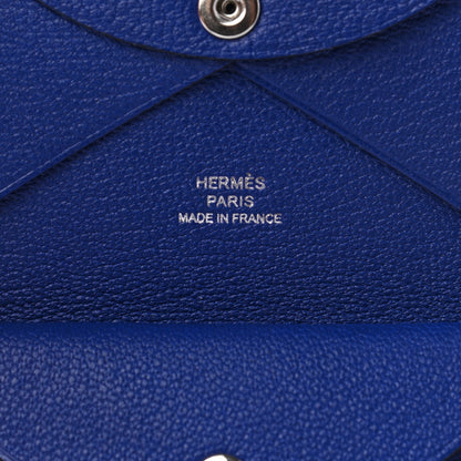 Hermes Chevre Mysore Calvi Duo Card Case Bleu Electrique 6 of 7