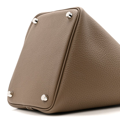 Hermes Taurillon Clemence Picotin Lock 18 PM Etoupe 9 of 10