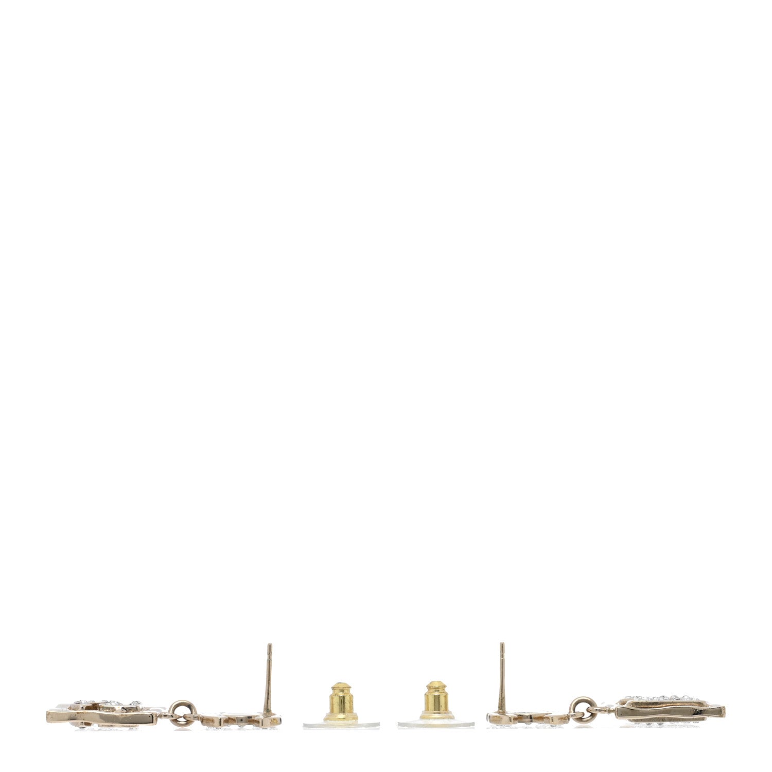 Chanel Crystal CC No 5 Drop Earrings Gold 3 of 5